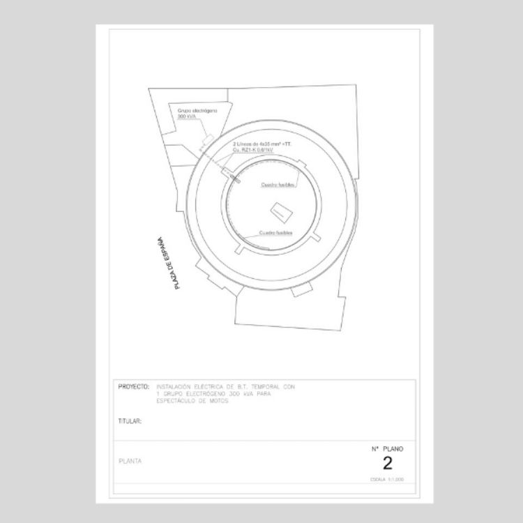 Imagen de Planos para instalación eléctrica con grupo electrógeno en un edificio