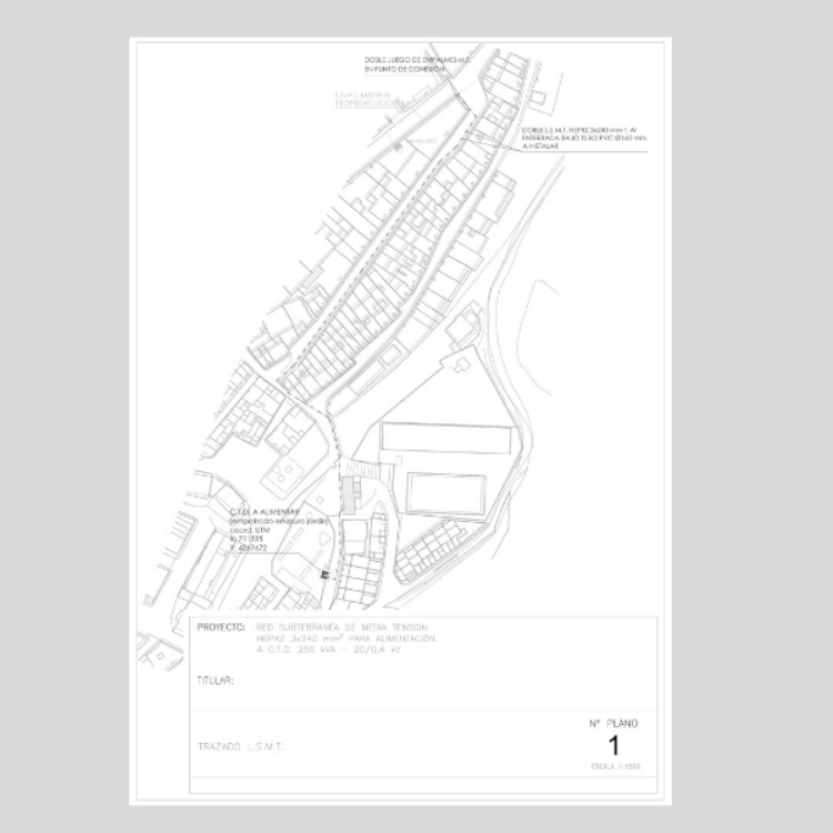 Imagen de Planos de trazado de linea subterránea de media tension