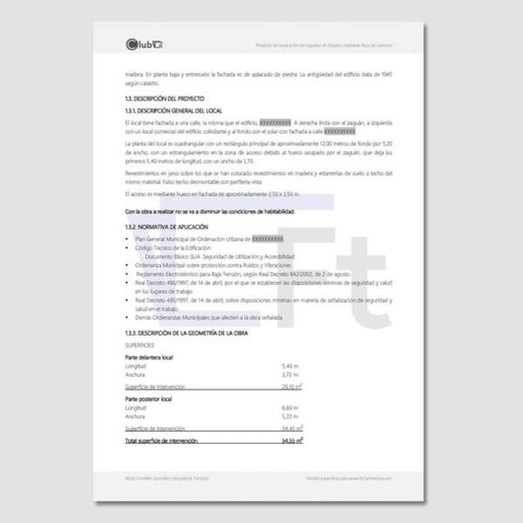 Imagen de Memoria Valorada para refuerzo estructural de forjado de viguetas de in situ con fibra de carbono