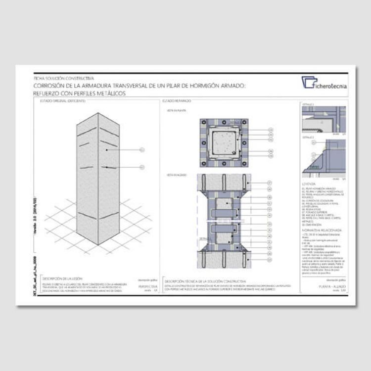 Imagen de Detalles constructivos DWG para la rehabilitación de pilares de hormigón armado