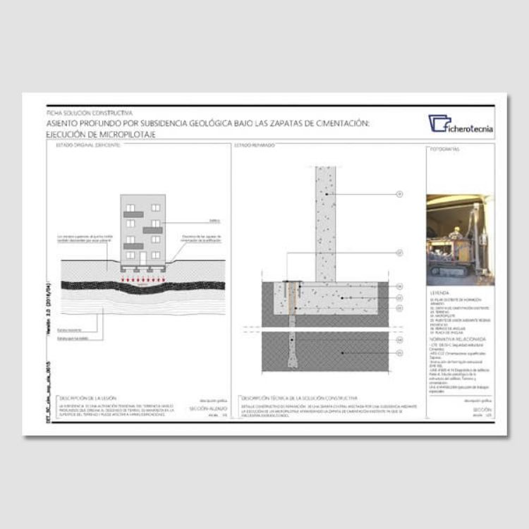 Imagen de Detalles constructivos DWG para la rehabilitación de zapatas de hormigón armado