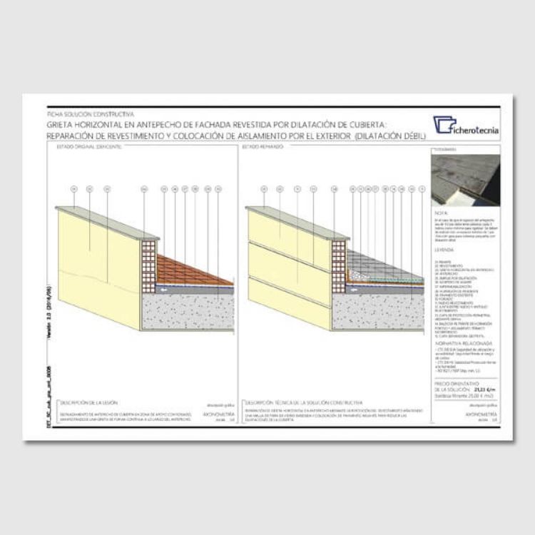 Imagen de Detalles constructivos DWG para reparar antepechos con grietas y fisuras