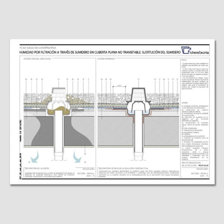 Imagen de Detalles constructivos DWG para la reparación puntos difíciles en cubiertas planas