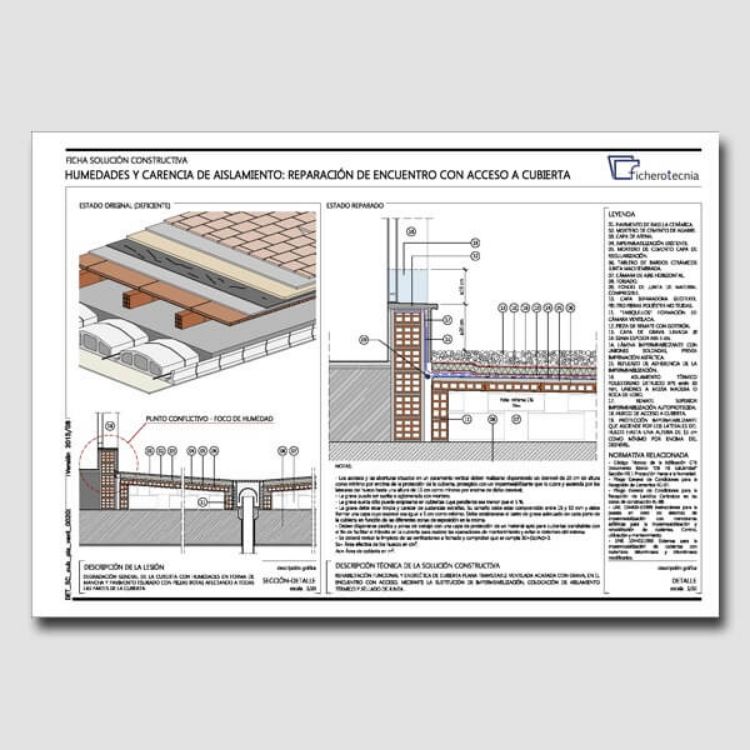 Imagen de Detalles constructivos DWG para rehabilitar cubiertas planas