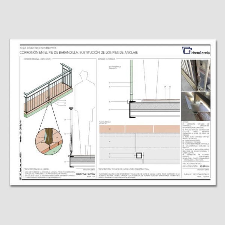 Imagen de Detalles constructivos DWG para la rehabilitación de elementos metálicos en fachadas