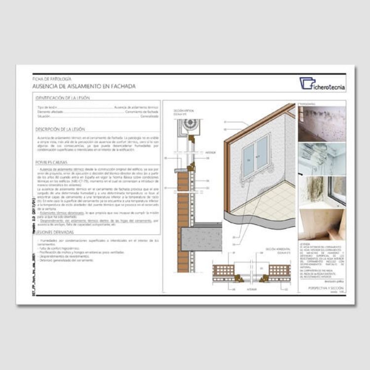 ficha de patologia en Detalles Constructivos Aislamiento Fachadas