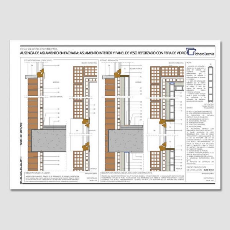 ficha de solucion constructiva en Detalles Constructivos Aislamiento Fachadas