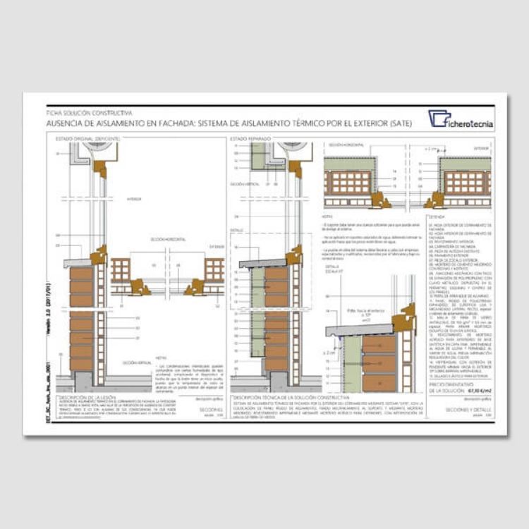 plano de Detalles Constructivos Aislamiento Fachadas