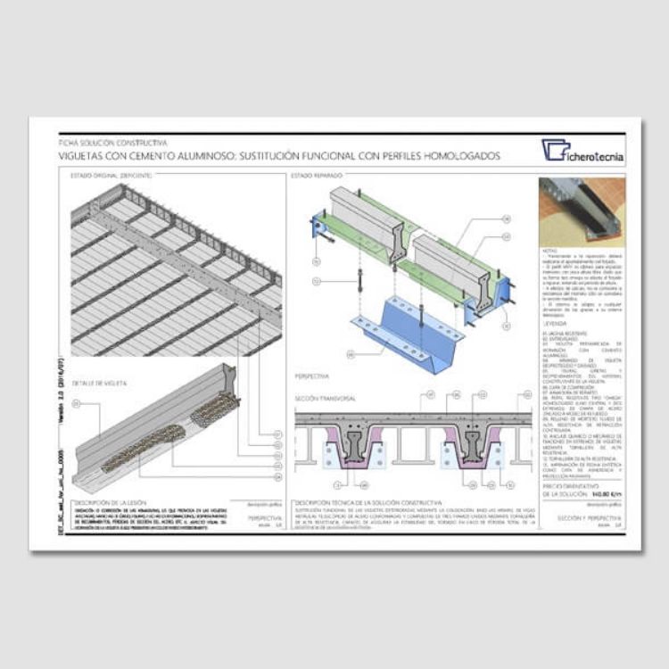 Imagen de Detalles constructivos DWG para rehabilitar forjados unidireccionales de hormigón armado