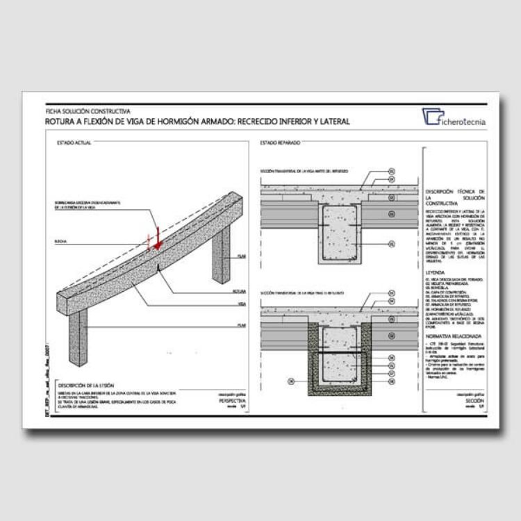 Imagen de Detalles constructivos DWG para la rehabilitación de vigas de hormigón armado