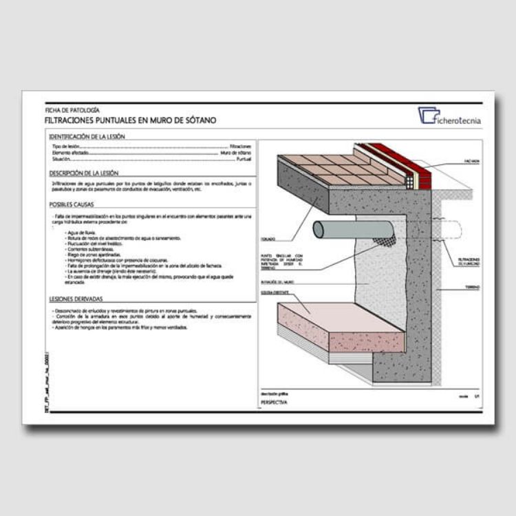 Imagen de Detalles constructivos DWG para la reparación de humedades muros de hormigón armado