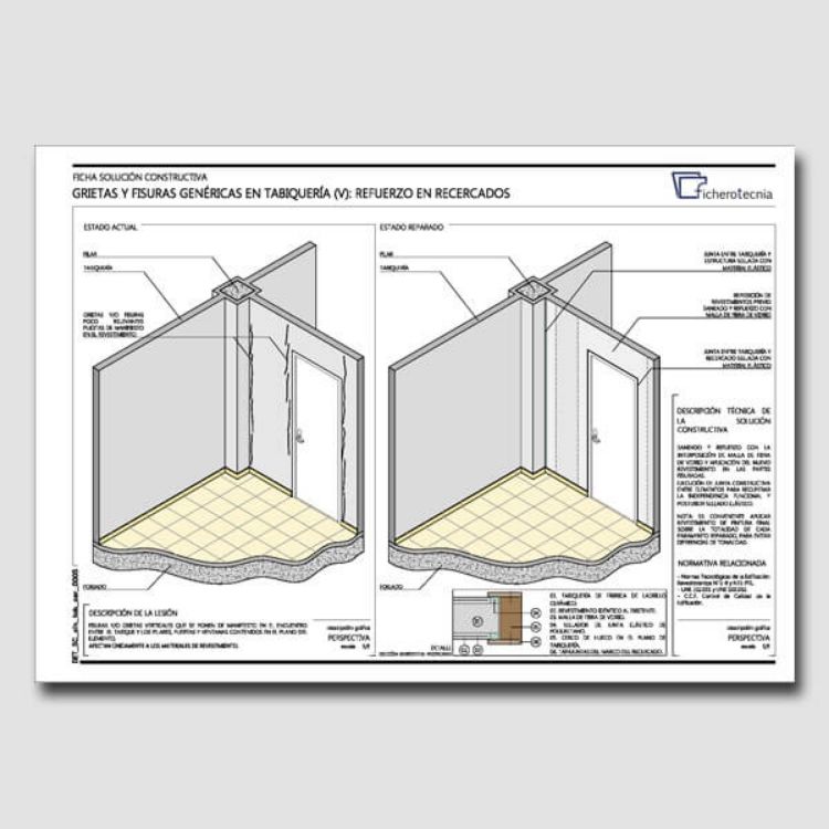 Imagen de Detalles constructivos DWG para la reparación de grietas y fisuras en tabiques