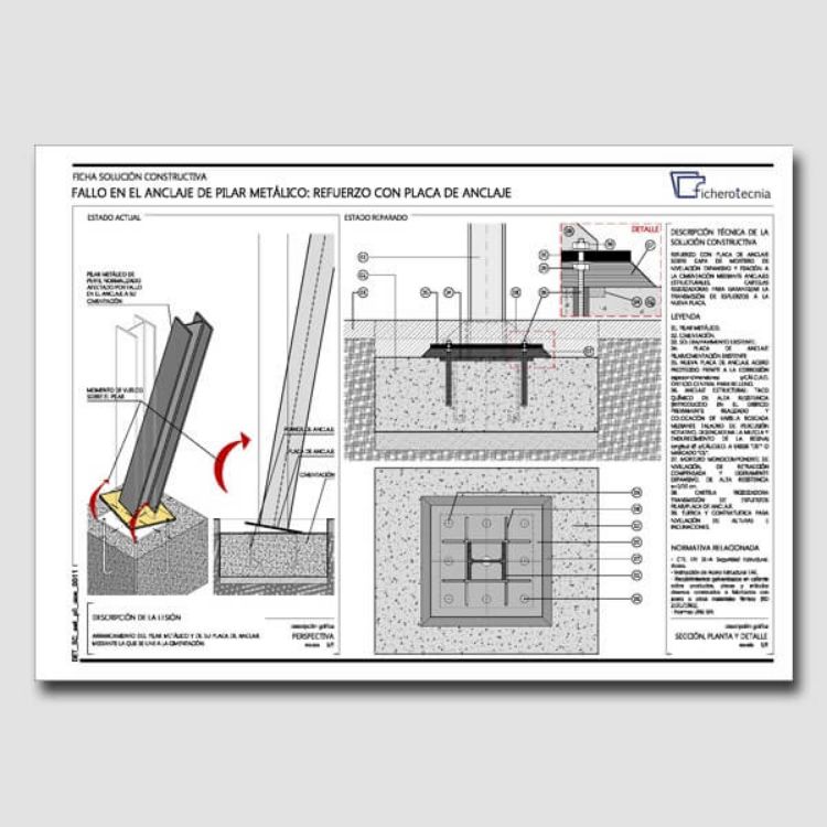 Imagen de Detalles constructivos DWG para la rehabilitación de pilares metálicos