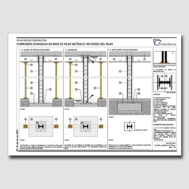 Imagen de Detalles constructivos DWG para la rehabilitación de pilares metálicos