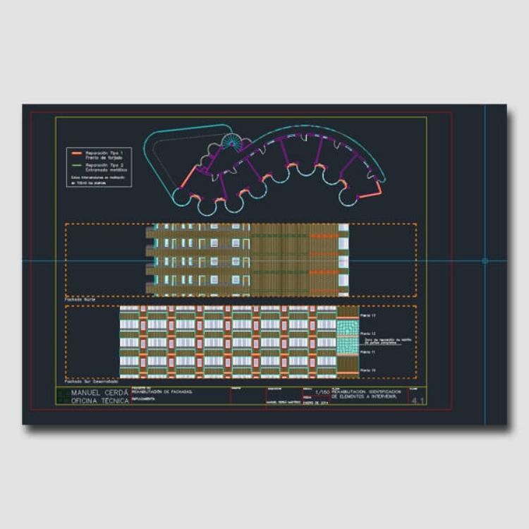 Imagen de Proyecto de rehabilitación de fachada caravista con falta de apoyo variable