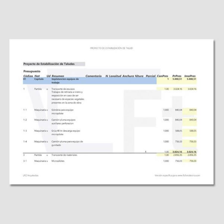 Imagen de Proyecto de estabilización de talud con micropilotes