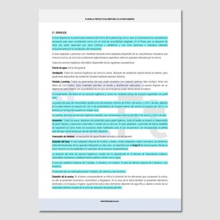 memoria editable de licencia ambiental para restaurante