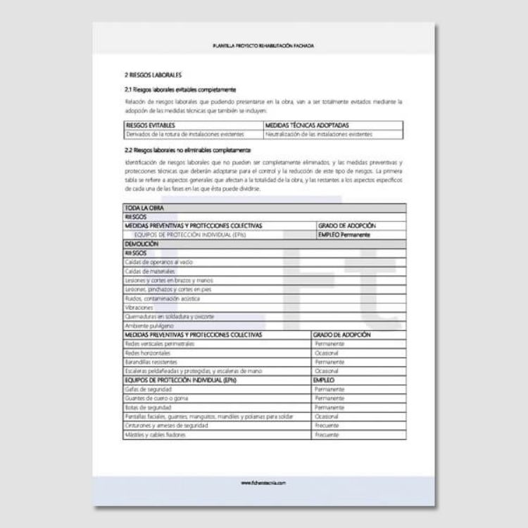ejemplo de memoria para reparacion de fachada