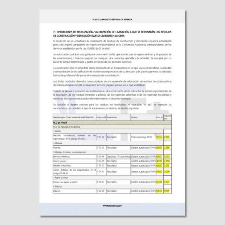 Imagen de Proyecto de reforma de vivienda en DOC, XLS y PDF