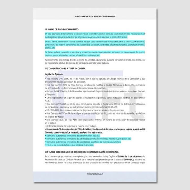 Documento editable licencia apertura gimnasio