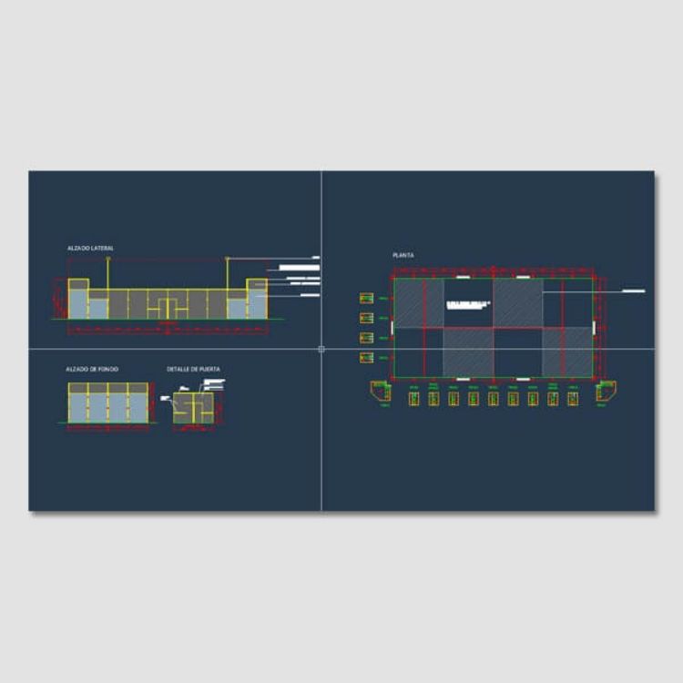 plano dwg para la construcción de pista de pádel