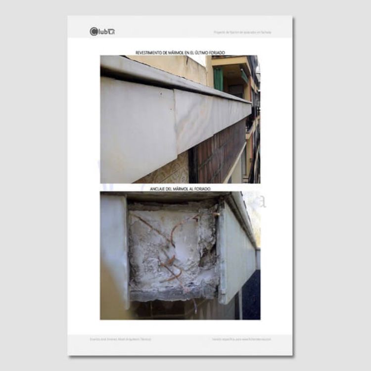 Imagen de Proyecto para la reparación de anclajes de aplacados en fachada