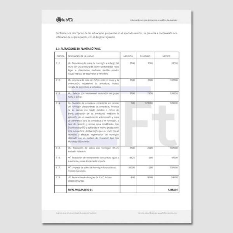 Imagen de Informe de filtraciones en sótano y defectos en instalaciones de edificio