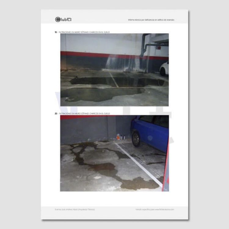 Imagen de Informe de filtraciones en sótano y defectos en instalaciones de edificio