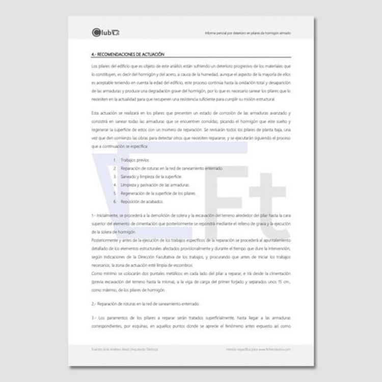 Imagen de Informe de deterioro estructural de pilares de hormigón armado