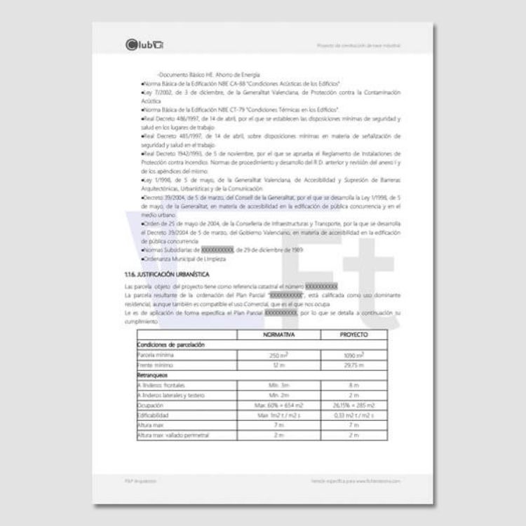 Ejemplo de proyecto para nave industrial en PDF