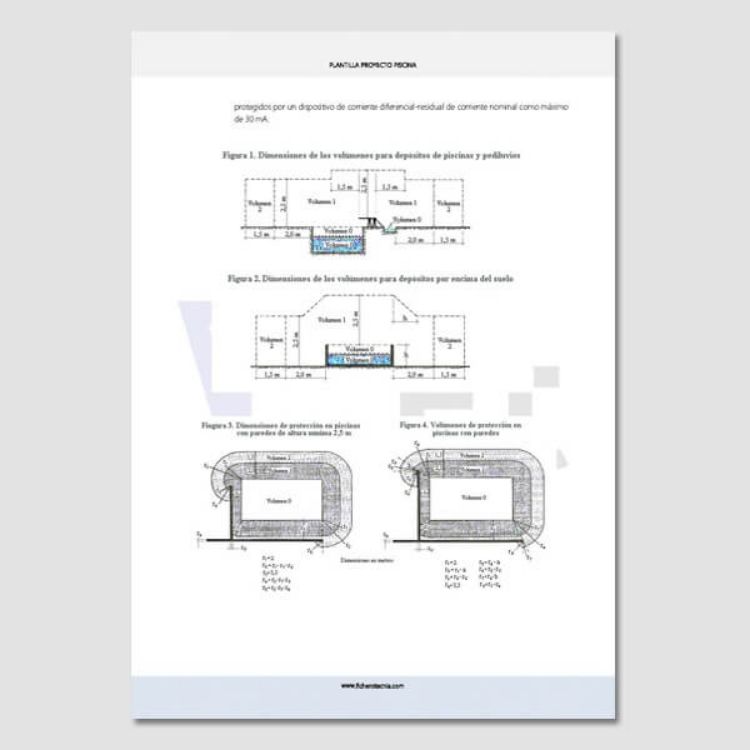 Dibujos técnicos de un proyecto de piscina privada