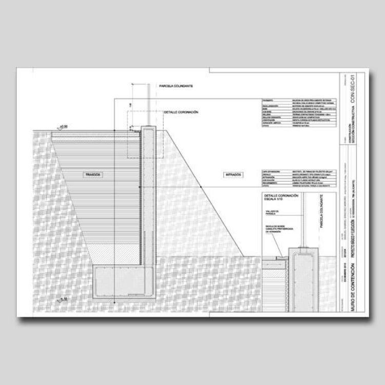 Imagen de Proyecto de muro de contención de tierras entre parcelas