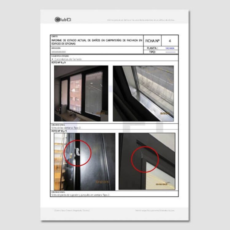 Imagen de Informe por deficiencias en las ventanas de un edificio de oficinas