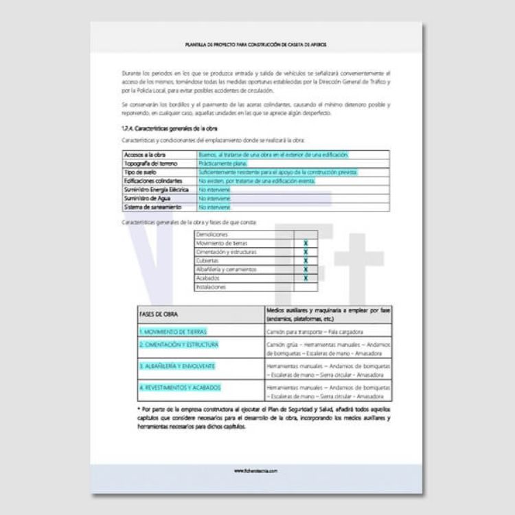 proyecto para su construcción