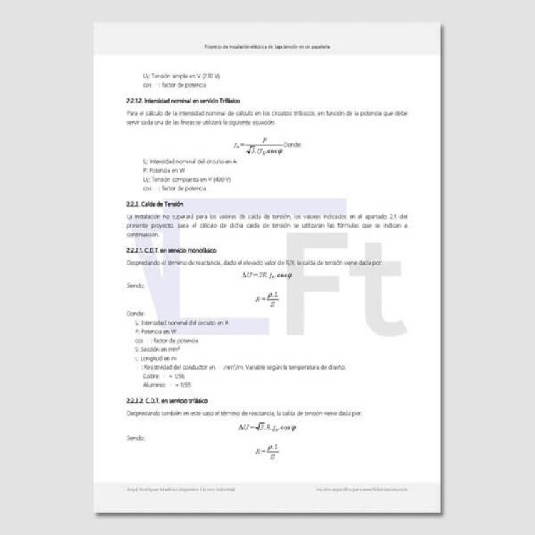 Imagen de Proyecto eléctrico de baja tensión de una papelería