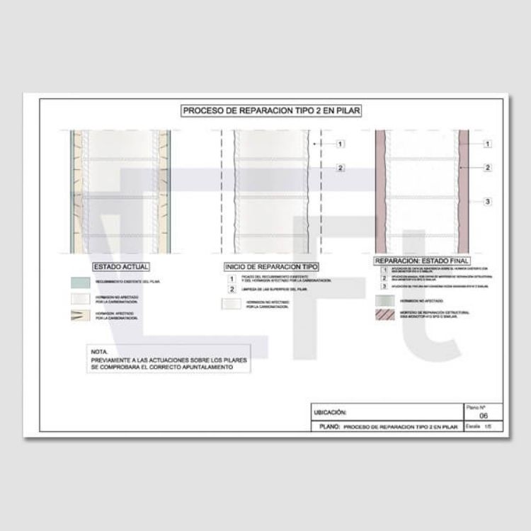 Imagen de Proyecto de ejecución para reparación y refuerzo de pilares de hormigón en sótano