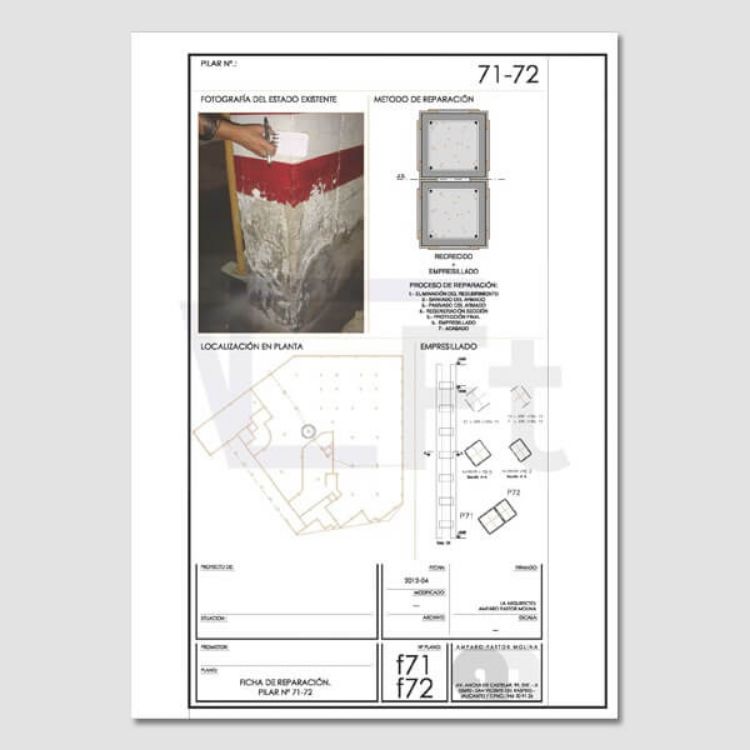 Imagen de Proyecto de ejecución para la reparación de pilares de hormigón en planta baja
