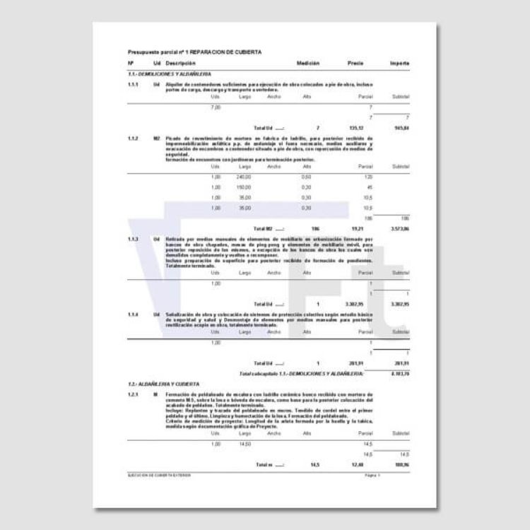 Imagen de Proyecto de ejecución para la reparación de una cubierta plana transitable