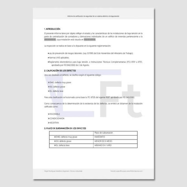 ejemplo estudio de seguridad en instalación eléctrica