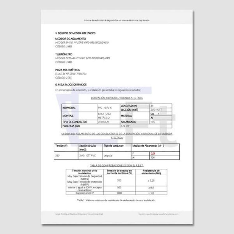 modelo editable para estudio básico en instalación eléctrica