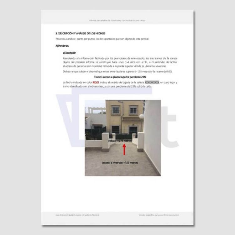 Imagen de Informe para determinar las condiciones constructivas de una rampa