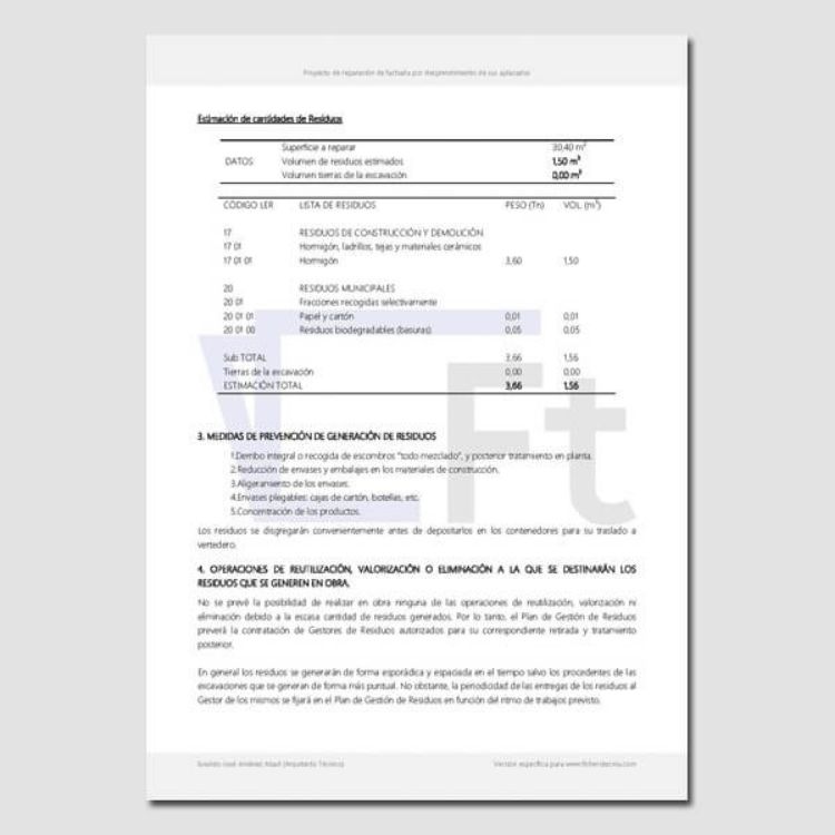 Imagen de Proyecto de reparación de fachada por desprendimiento de sus aplacados