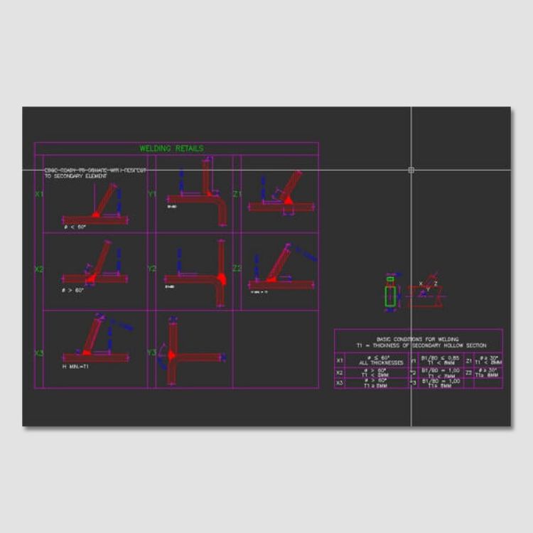 Imagen de Catálogo detalles constructivos dwg de cerchas metálicas para cubiertas inclinada