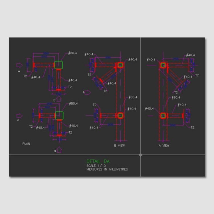 Imagen de Catálogo detalles constructivos dwg de cerchas metálicas para cubiertas inclinada