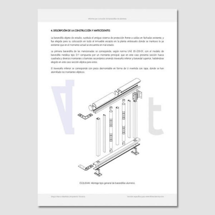 Imagen de Informe por la corrosión de una barandilla de aluminio anodizado