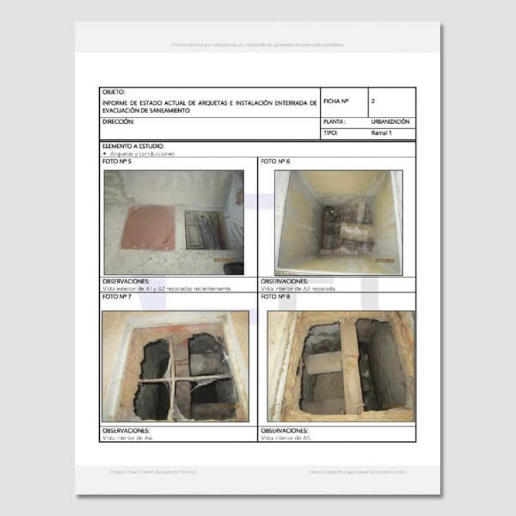 Imagen de Informe por deficiencias en una instalación de saneamiento enterrada