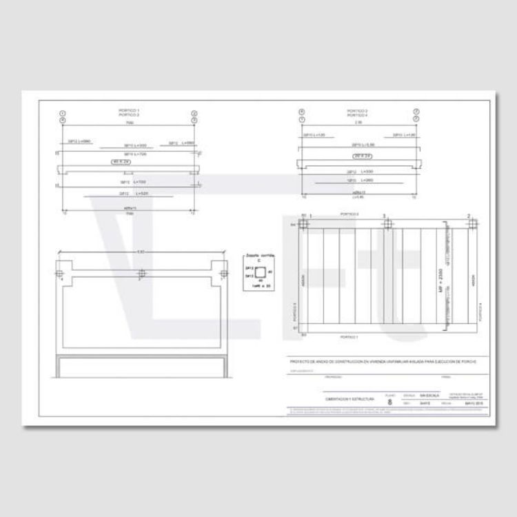 Imagen de Proyecto de ejecución para la construcción de un porche adosado a una vivienda