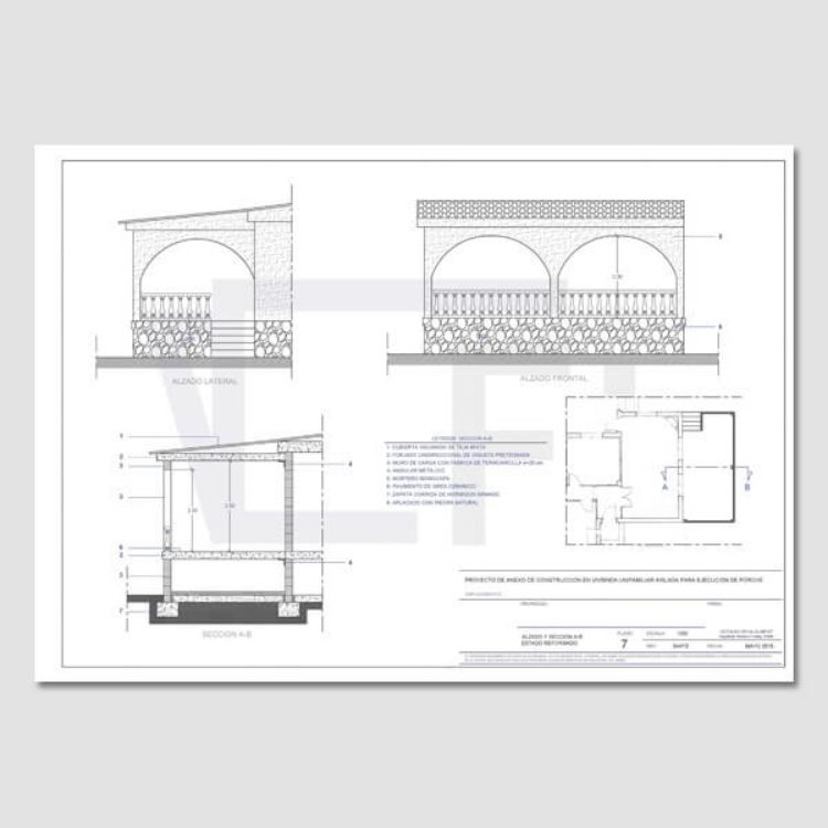 Imagen de Proyecto de ejecución para la construcción de un porche adosado a una vivienda