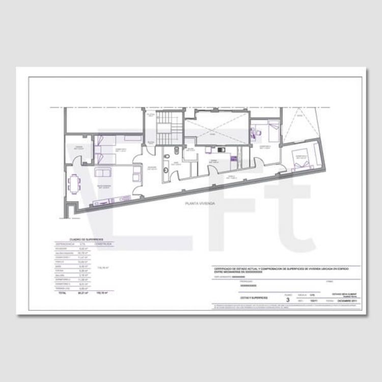 Imagen de Certificado de medición de una vivienda en un edificio residencial