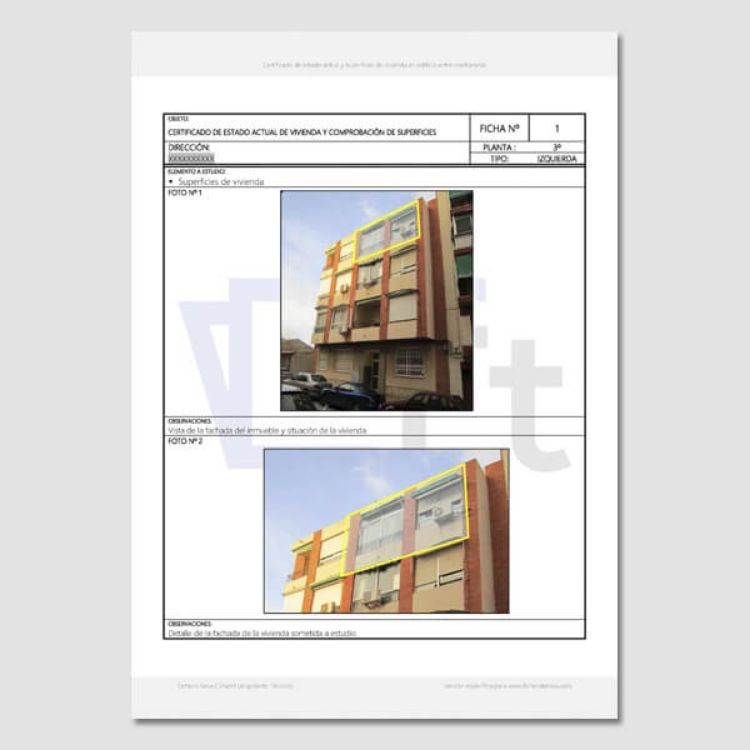 Imagen de Certificado de medición de una vivienda en un edificio residencial